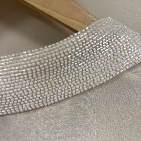 - Talbots silk button down with beaded accents. Size 14W - Picture 5 of 11